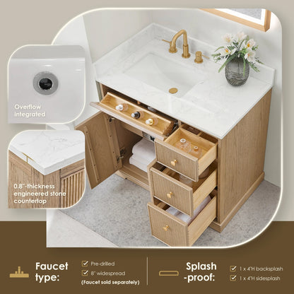 Oakmont Series 36" Natural Oak Single Bathroom Vanity