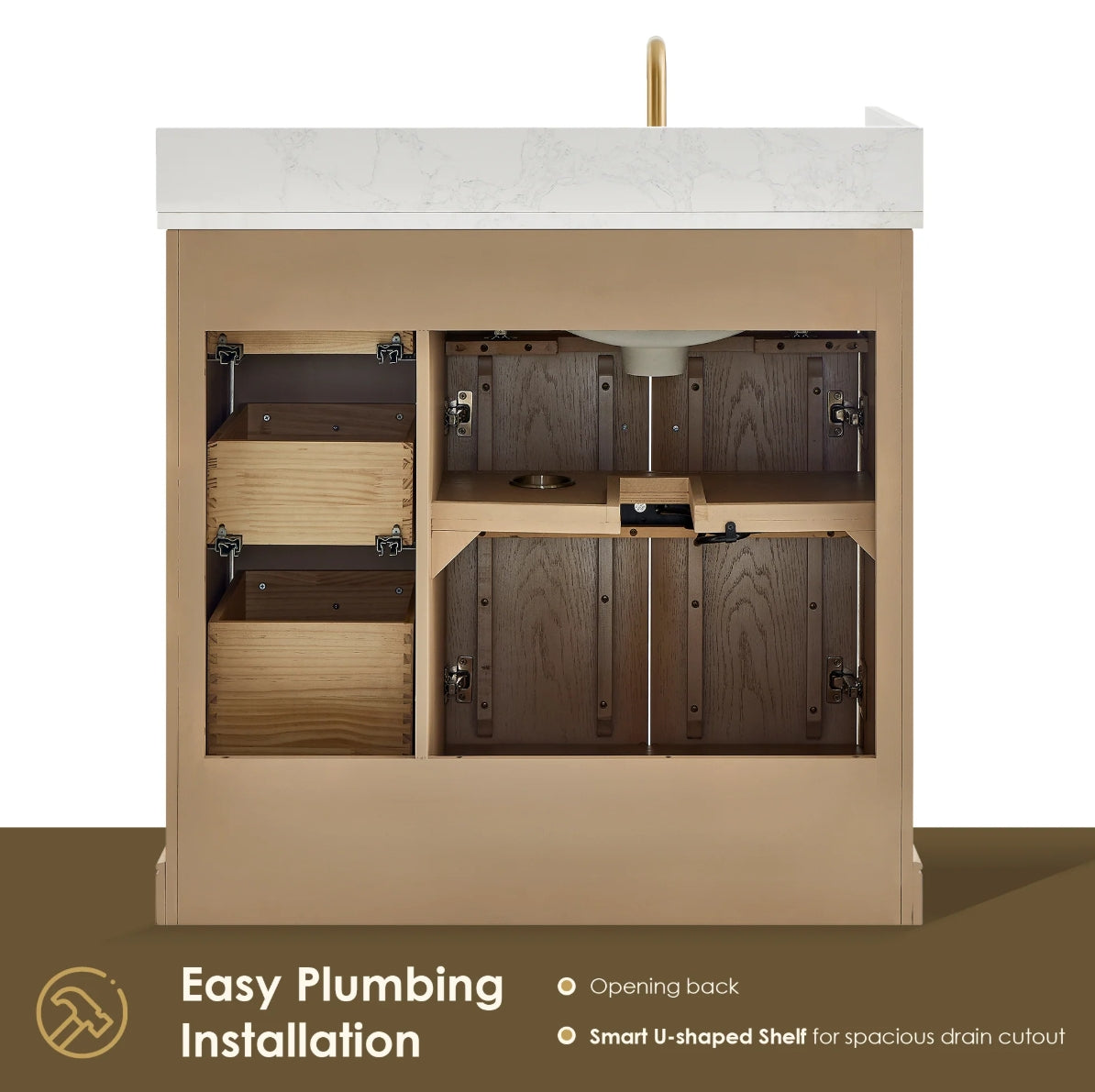 Oakmont Series 36" Natural Oak Single Bathroom Vanity