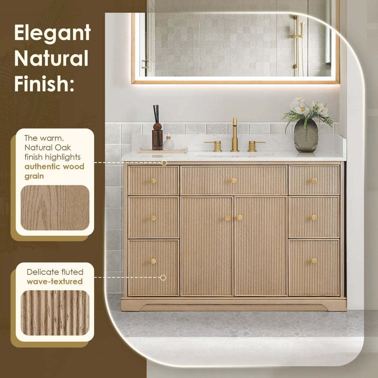 Oakmont Series 48" Natural Oak Single Bathroom Vanity