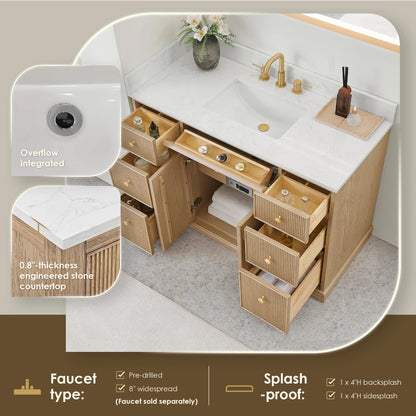 Oakmont Series 48" Natural Oak Single Bathroom Vanity