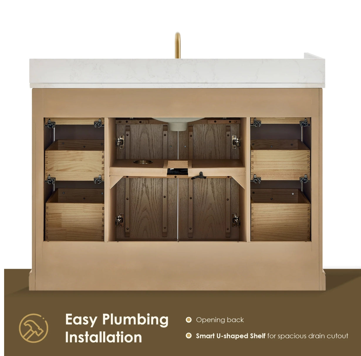 Oakmont Series 48" Natural Oak Single Bathroom Vanity