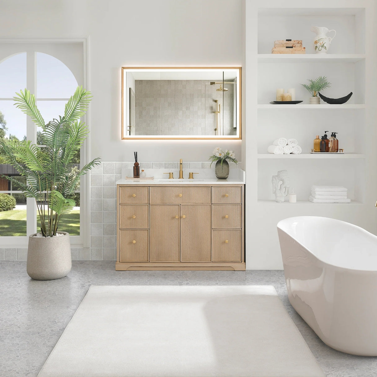 Oakmont Series 60" Natural Oak Double Bathroom Vanity