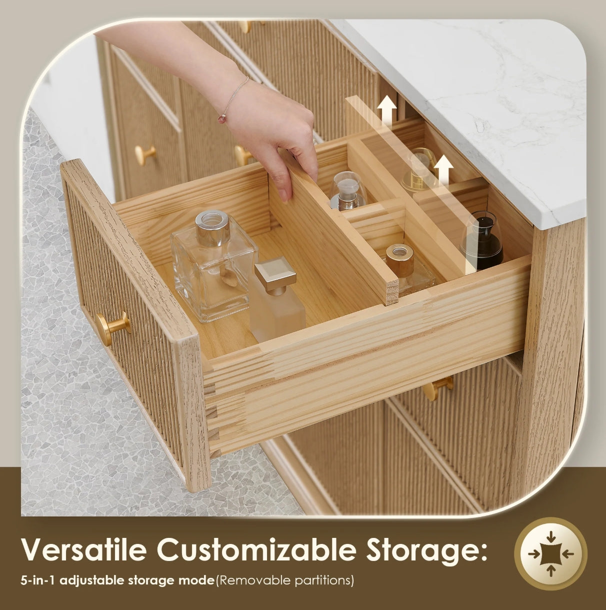 Oakmont Series 60" Natural Oak Double Bathroom Vanity