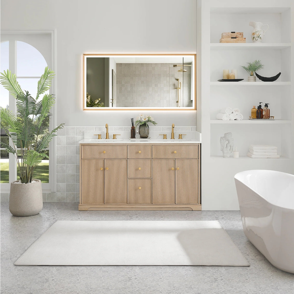 Oakmont Series 72" Natural Oak Double Bathroom Vanity