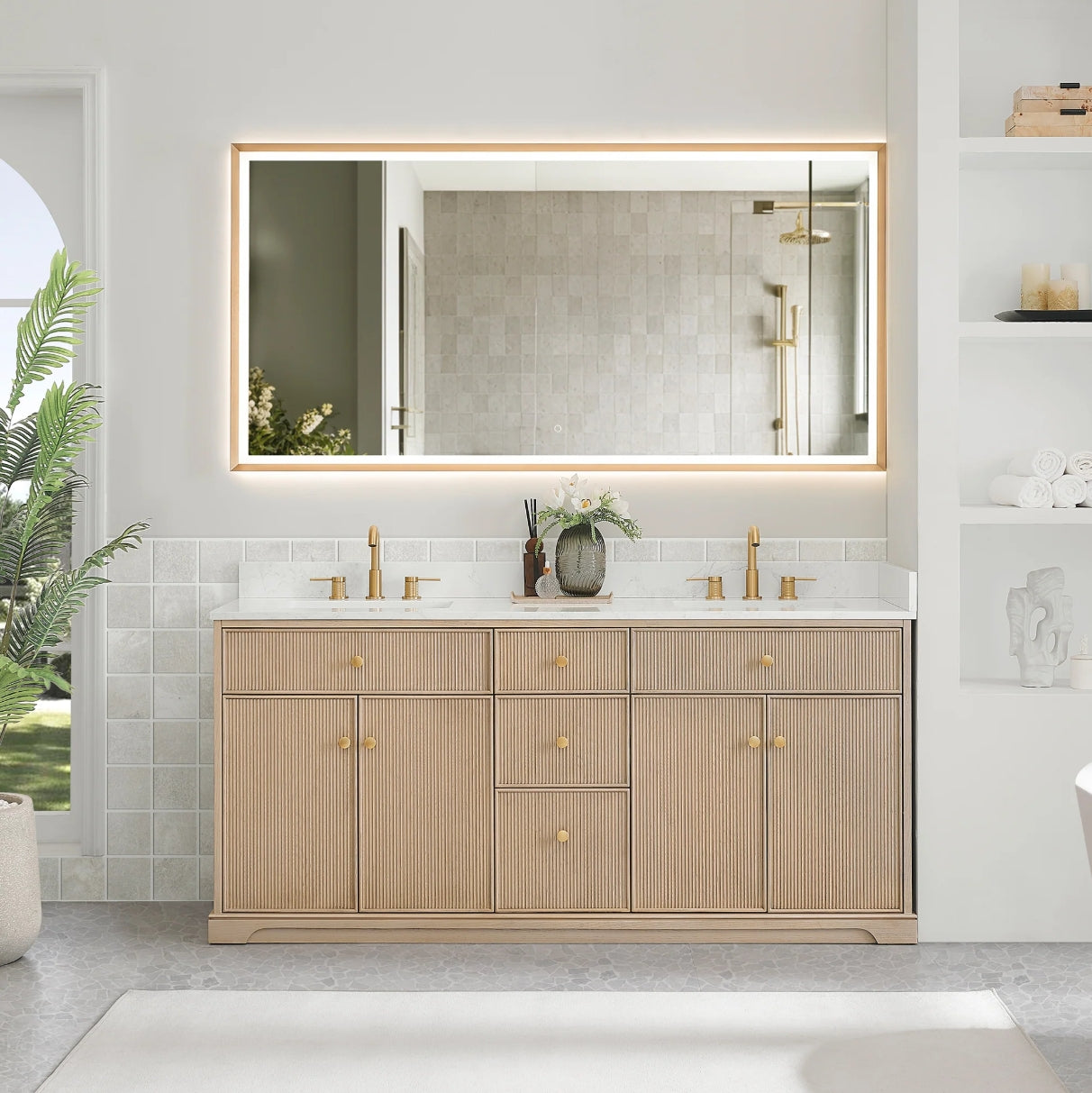 Oakmont Series 72" Natural Oak Double Bathroom Vanity