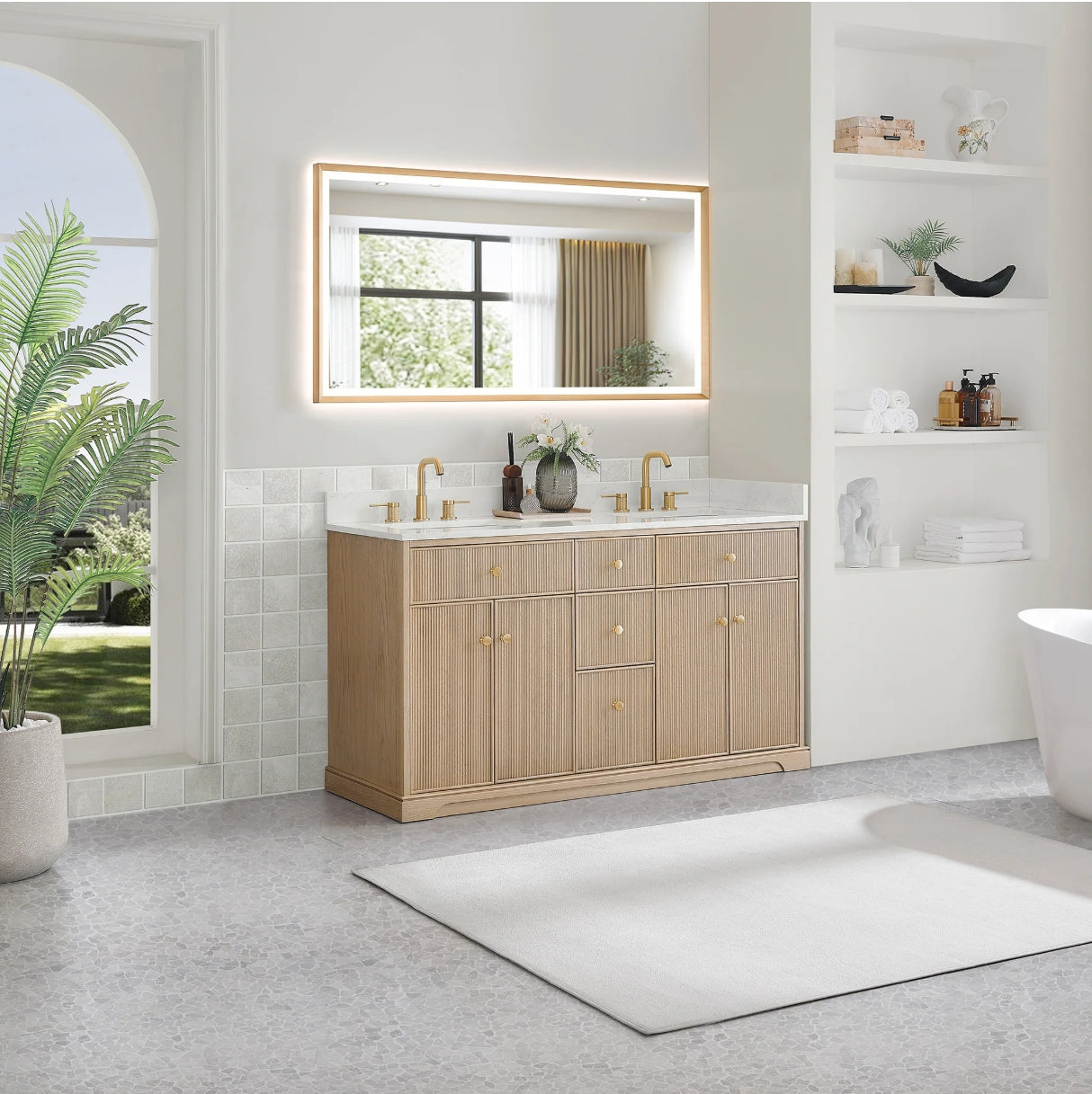 Oakmont Series 72" Natural Oak Double Bathroom Vanity