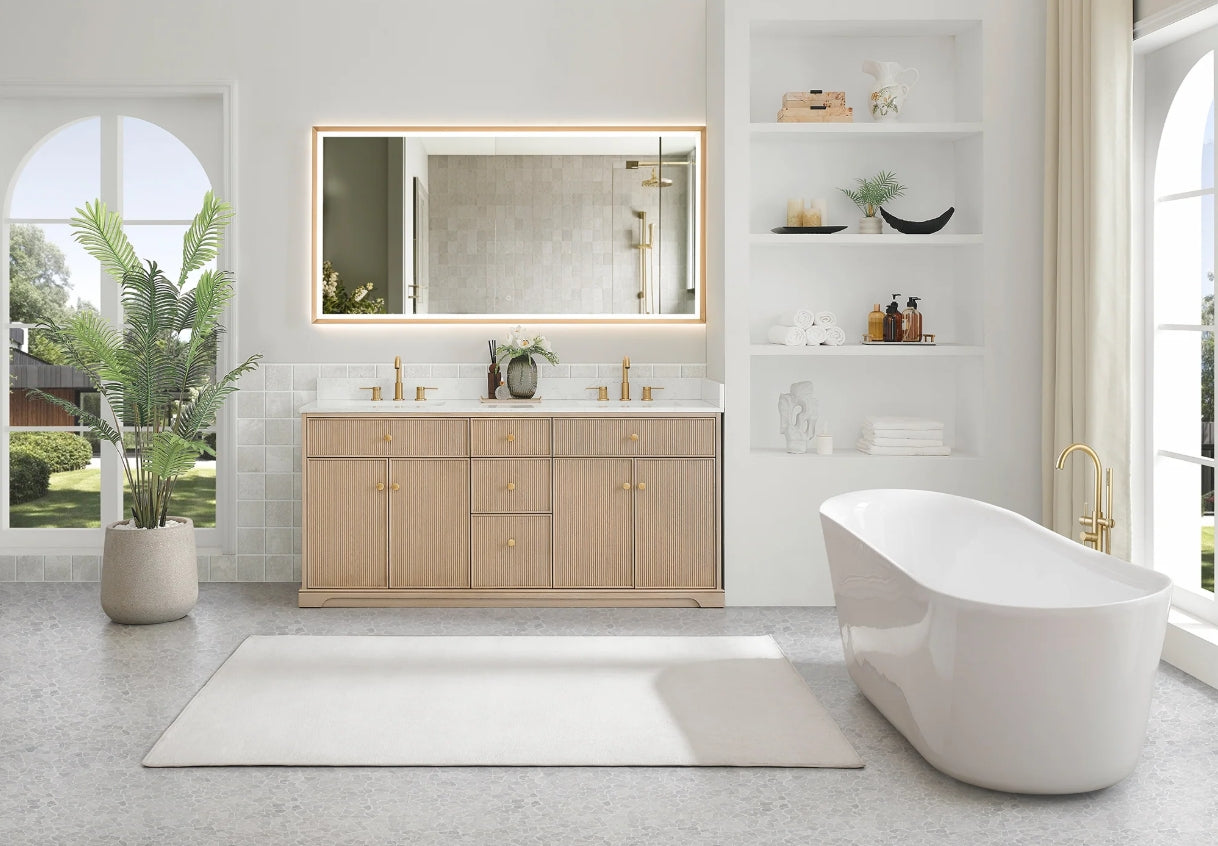 Oakmont Series 72" Natural Oak Double Bathroom Vanity